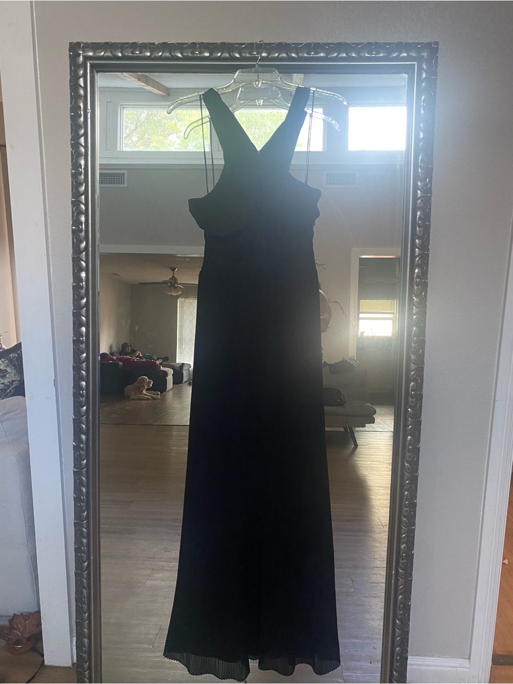 Guess Black Maxi Dress with Crossed Back Straps